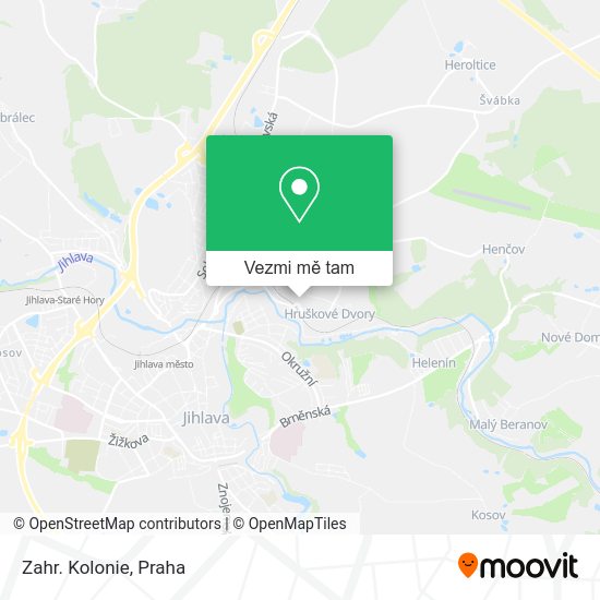 Zahr. Kolonie mapa