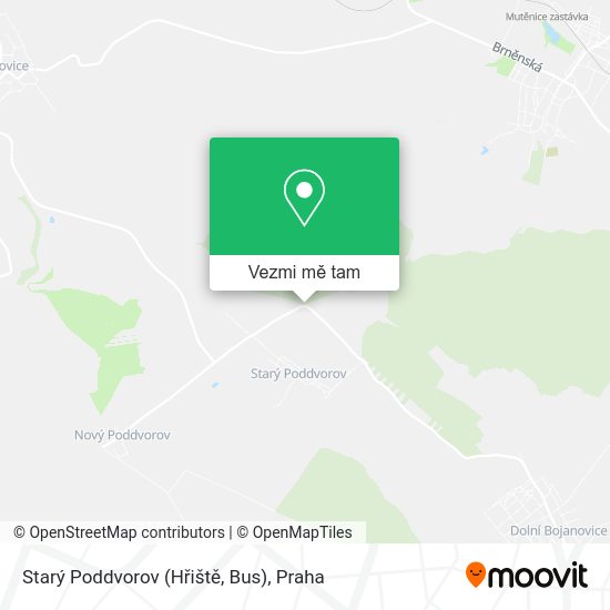 Starý Poddvorov (Hřiště, Bus) mapa