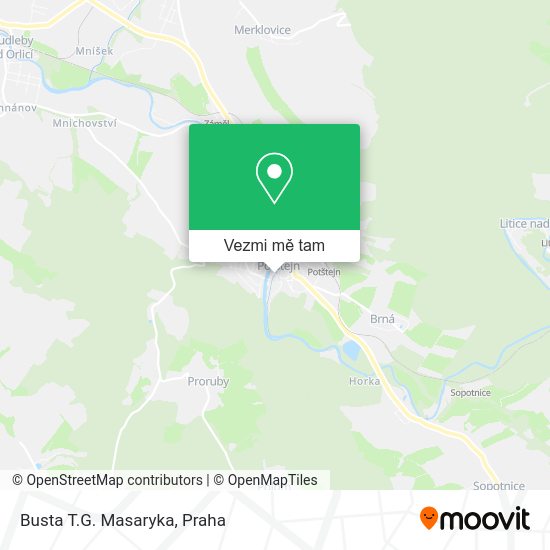 Busta T.G. Masaryka mapa