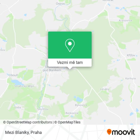 Mezi Blaníky mapa