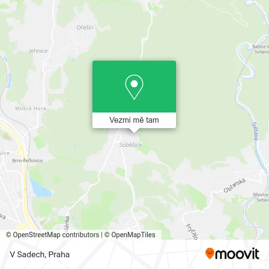 V Sadech mapa