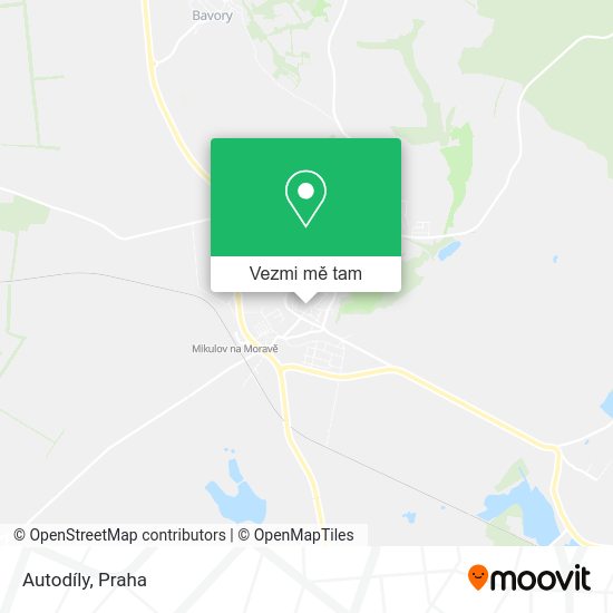 Autodíly mapa