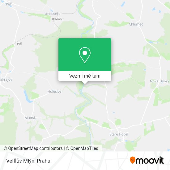 Velflův Mlýn mapa