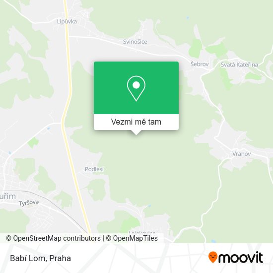 Babí Lom mapa