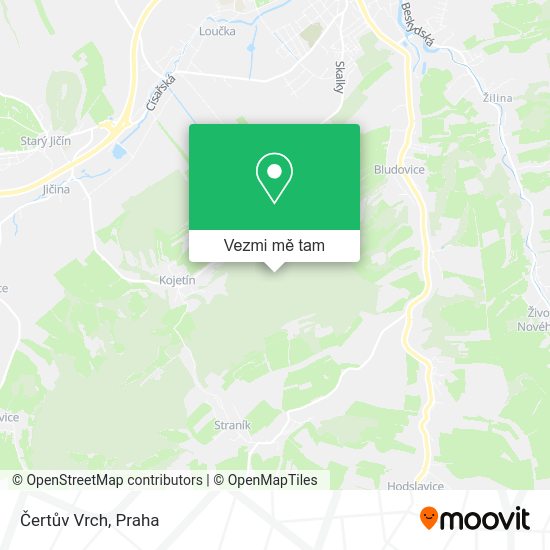 Čertův Vrch mapa