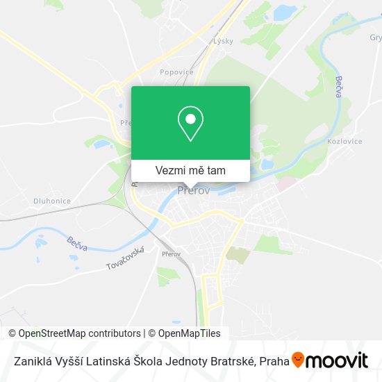 Zaniklá Vyšší Latinská Škola Jednoty Bratrské mapa