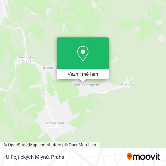U Fojtických Mlýnů mapa
