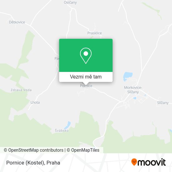 Pornice (Kostel) mapa