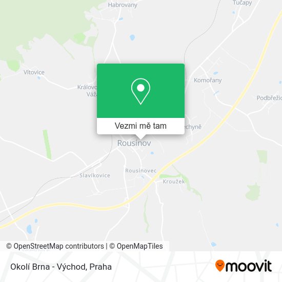 Okolí Brna - Východ mapa