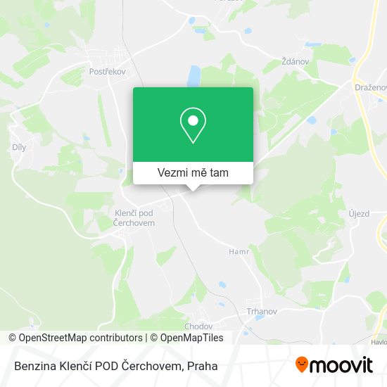 Benzina Klenčí POD Čerchovem mapa