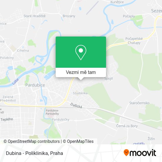Dubina - Poliklinika mapa