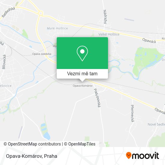 Opava-Komárov mapa
