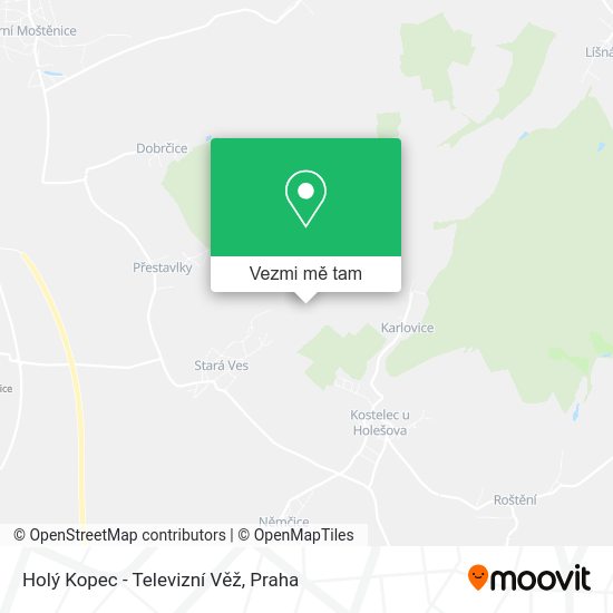 Holý Kopec - Televizní Věž mapa