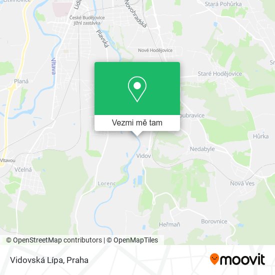 Vidovská Lípa mapa