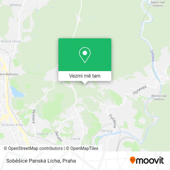 Soběšice Panská Lícha mapa
