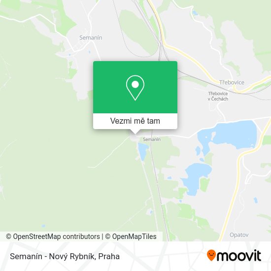 Semanín - Nový Rybník mapa