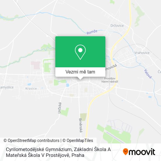 Cyrilometodějské Gymnázium, Základní Škola A Mateřská Škola V Prostějově mapa