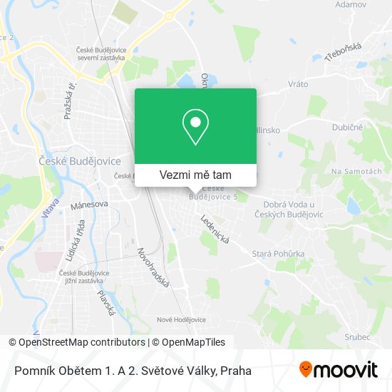 Pomník Obětem 1. A 2. Světové Války mapa