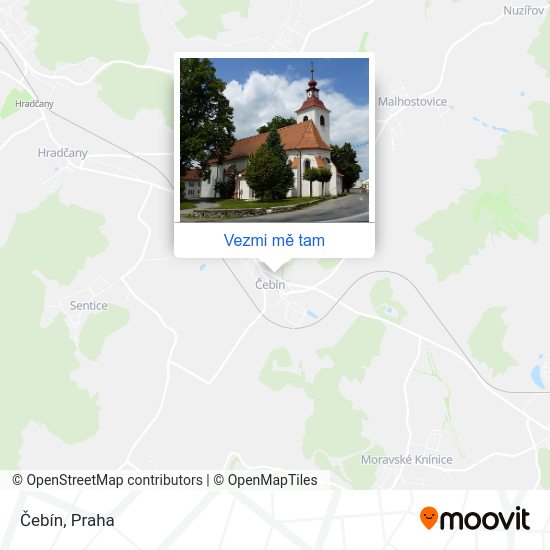 Čebín mapa