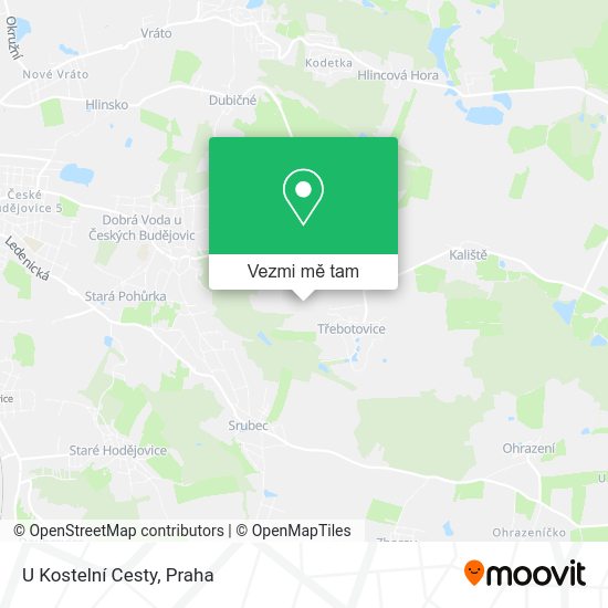 U Kostelní Cesty mapa