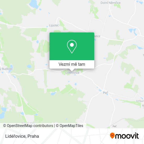 Lidéřovice mapa