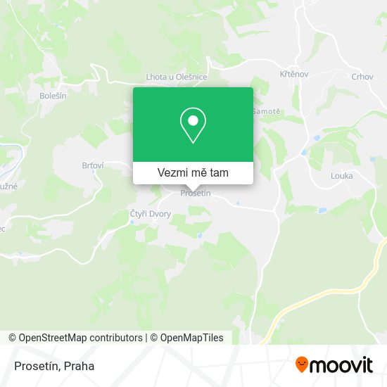 Prosetín mapa