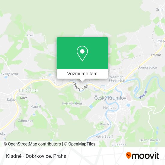 Kladné - Dobrkovice mapa