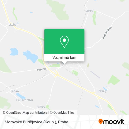 Moravské Budějovice (Koup.) mapa