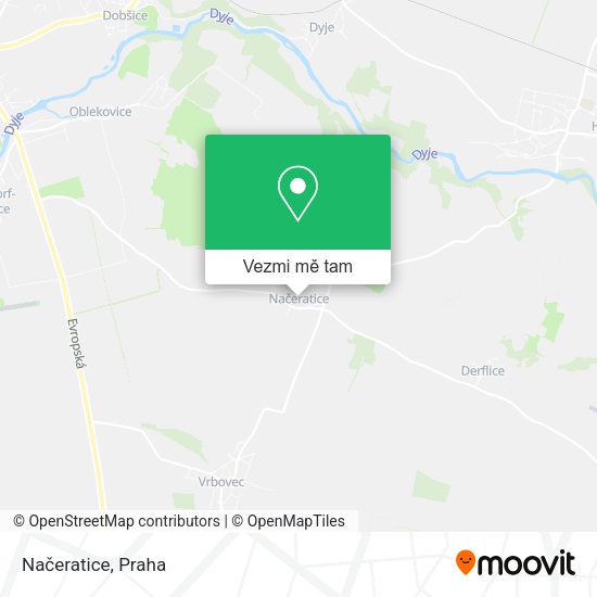 Načeratice mapa