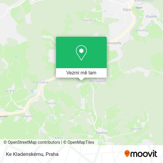 Ke Kladenskému mapa