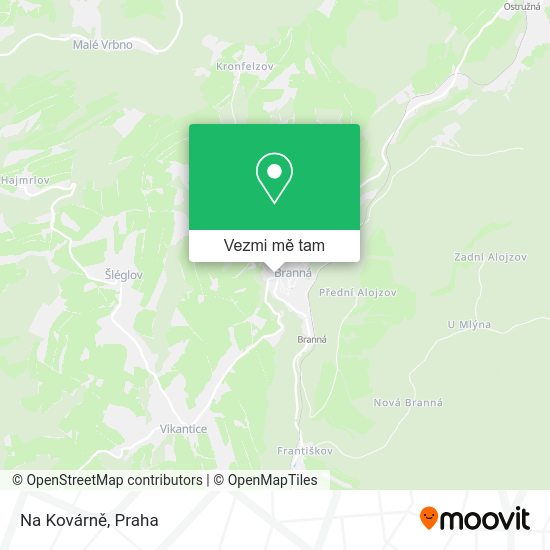 Na Kovárně mapa