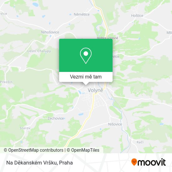 Na Děkanském Vršku mapa
