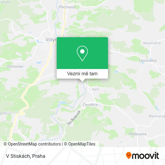 V Stiskách mapa