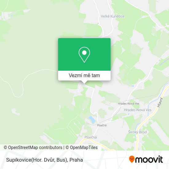 Supíkovice(Hor. Dvůr, Bus) mapa