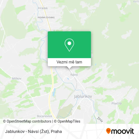 Jablunkov - Návsí (Žst) mapa