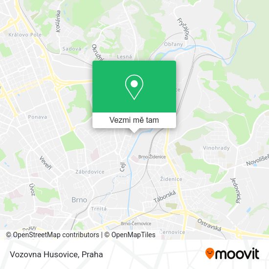 Vozovna Husovice mapa