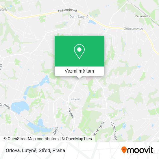 Orlová, Lutyně, Střed mapa
