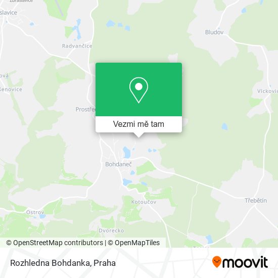 Rozhledna Bohdanka mapa