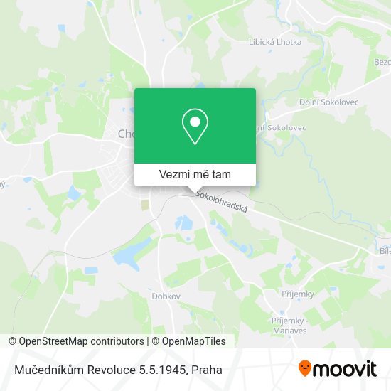 Mučedníkům Revoluce 5.5.1945 mapa