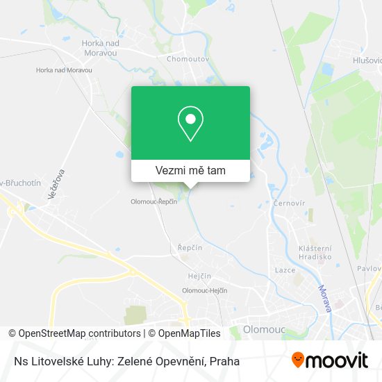 Ns Litovelské Luhy: Zelené Opevnění mapa