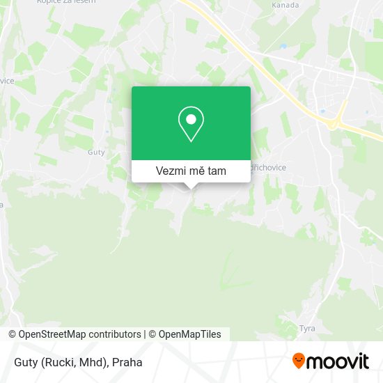Guty (Rucki, Mhd) mapa
