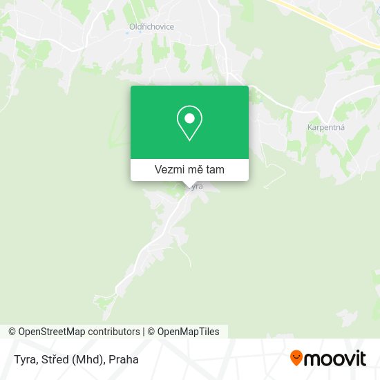 Tyra, Střed (Mhd) mapa