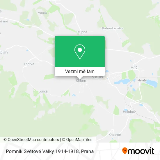 Pomník Světové Války 1914-1918 mapa