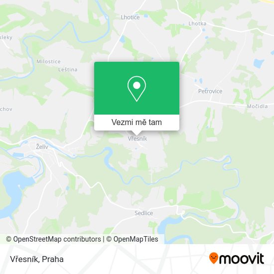 Vřesník mapa