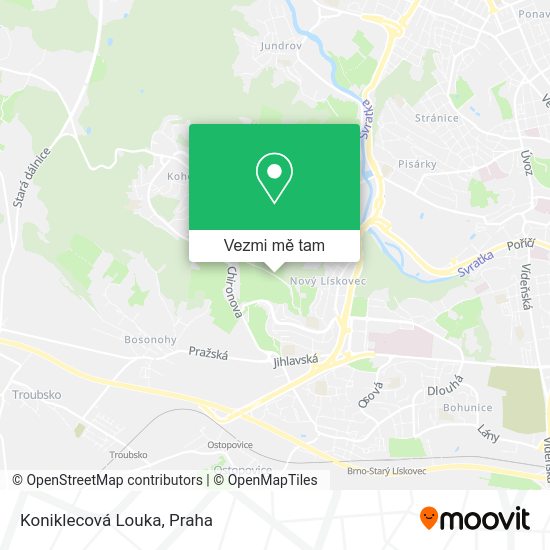 Koniklecová Louka mapa