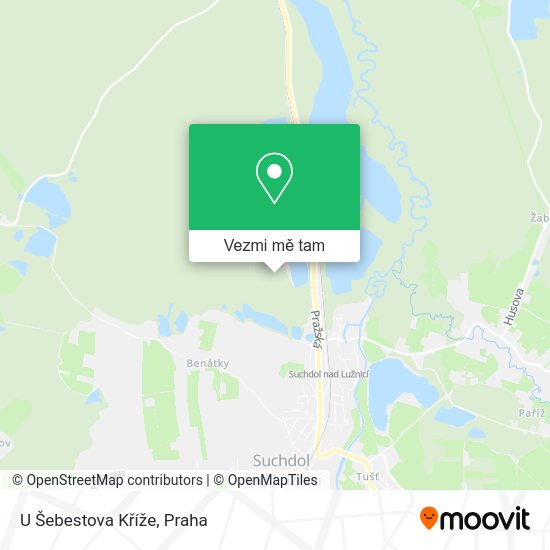 U Šebestova Kříže mapa