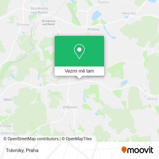 Trávníky mapa