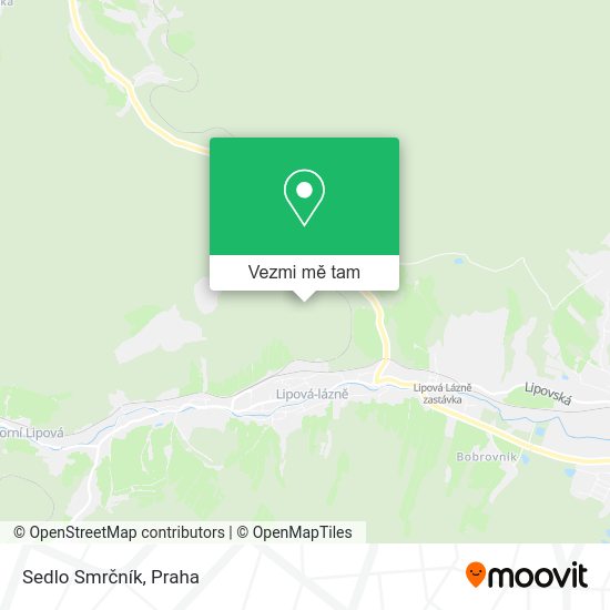 Sedlo Smrčník mapa