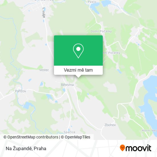 Na Župandě mapa