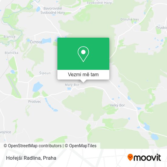 Hořejší Radlina mapa